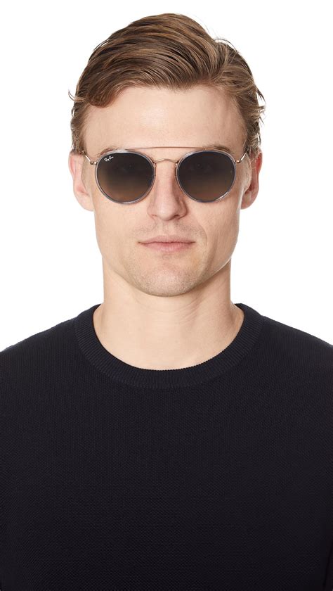 ray ban round double bridge sunglasses.